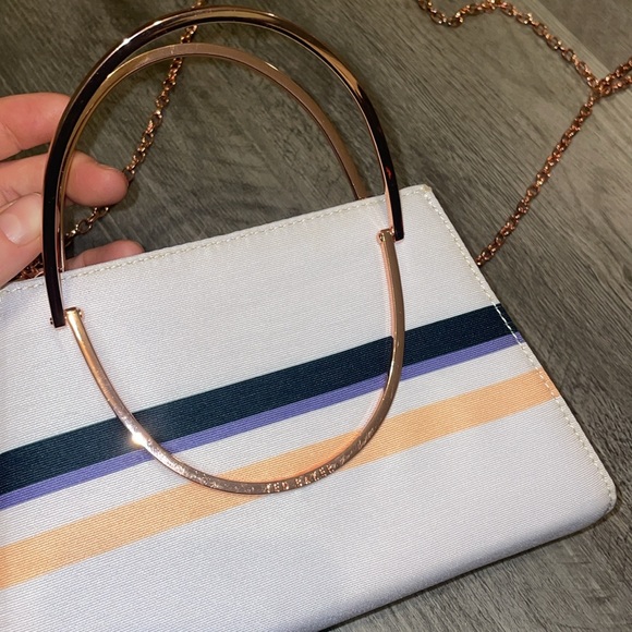 TED BAKER RARE mini trapezoid colorful crossbody with chain!!!UNIQUE - Picture 3 of 8